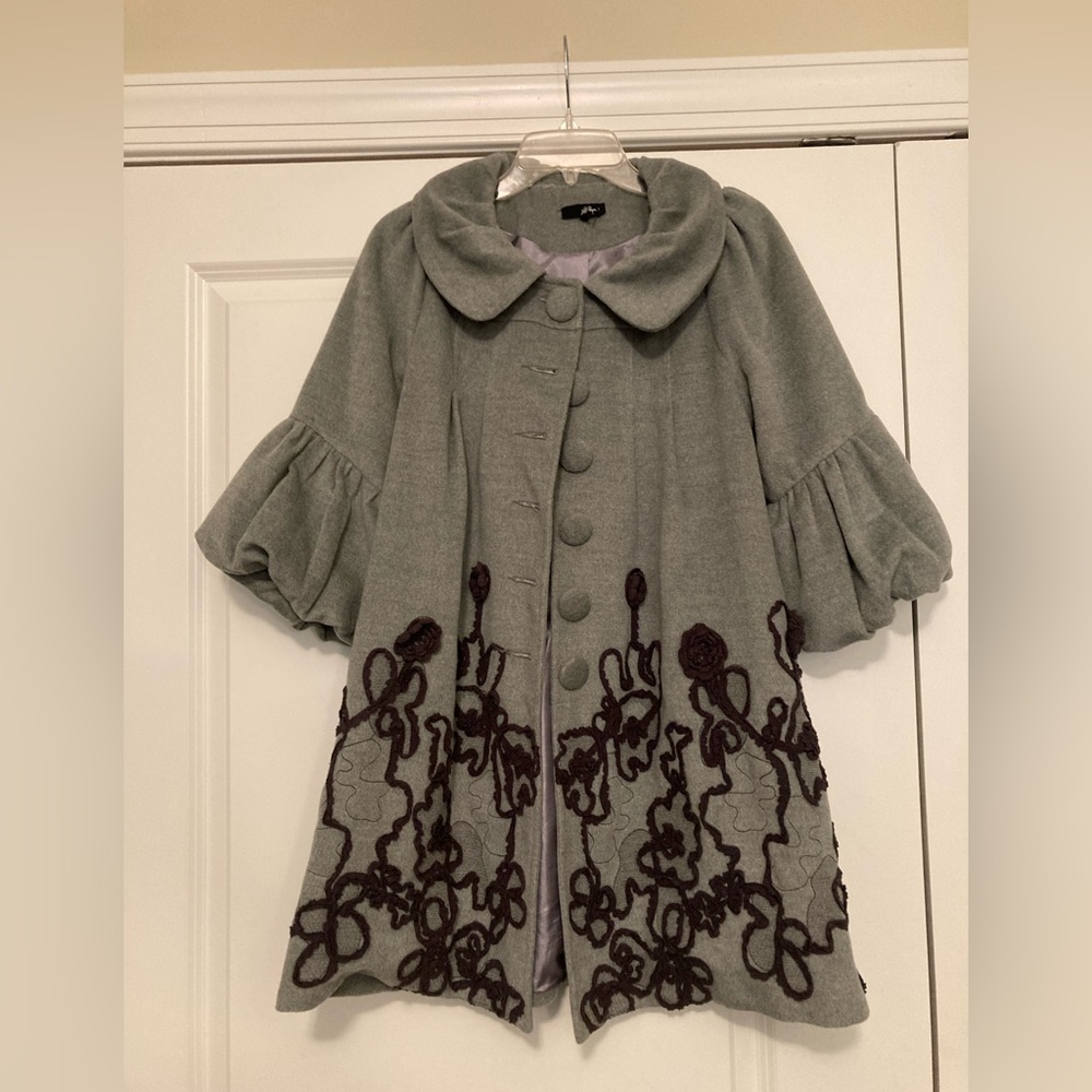 Embroidered Pea Coat